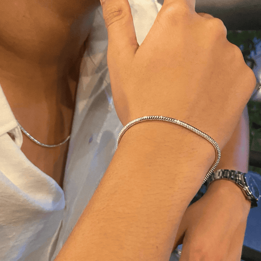 925er Silber Dänemark Cobra Armband mit 3 mm Zirkon