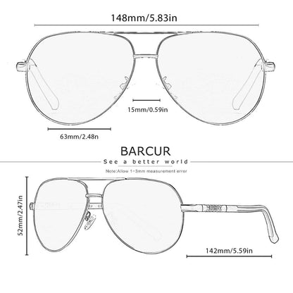 Polarized Aviator Sunglasses with Aluminum Construction · Signed by Ambreux