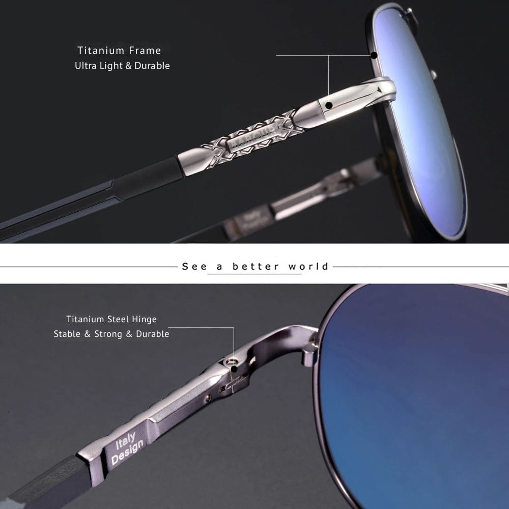 Polarized Aviator Sunglasses with Aluminum Construction · Signed by Ambreux