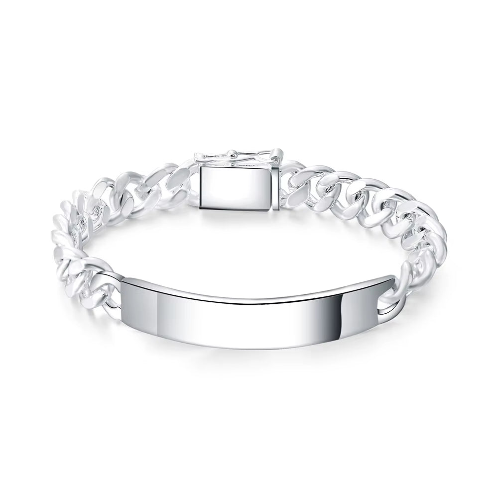 925er Silberarmband aus Deutschland mit geometrischem Design und 10 mm Zirkon