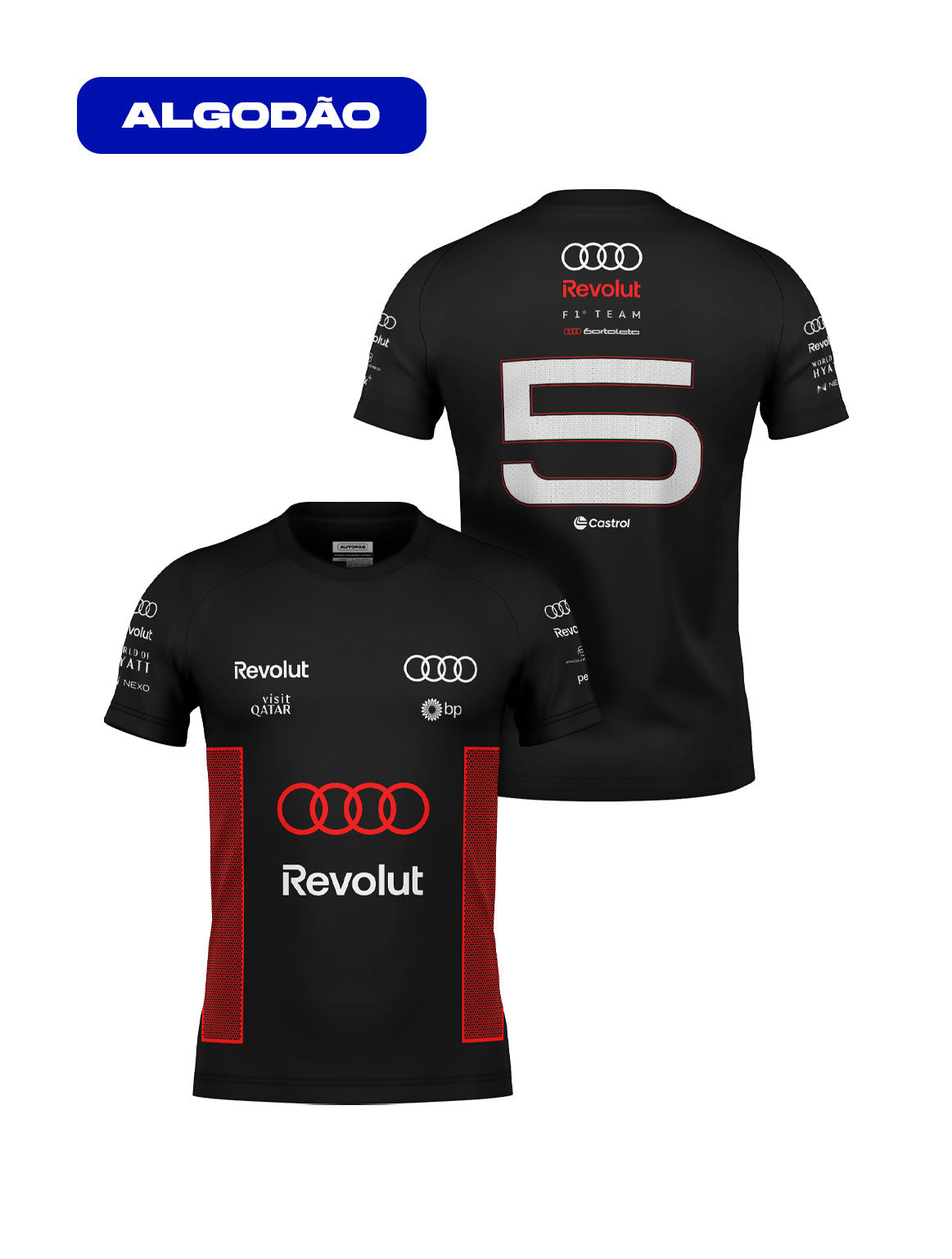 Camiseta Audi Bortoleto Torcida 2026 Algodão Preto