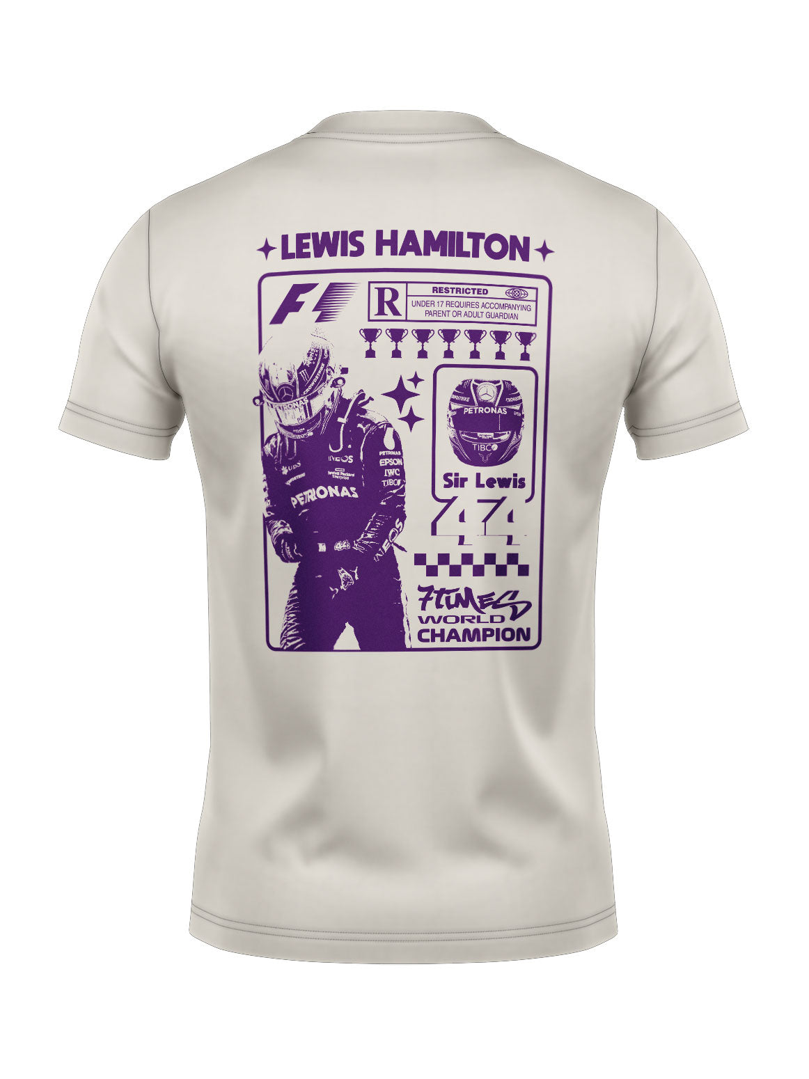 Camiseta RaioX Lewis Hamilton Off White Algodão