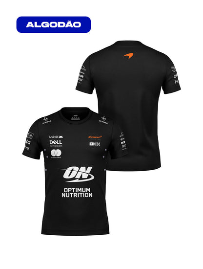Camiseta Algodão Mclaren Equipe Preto 2025