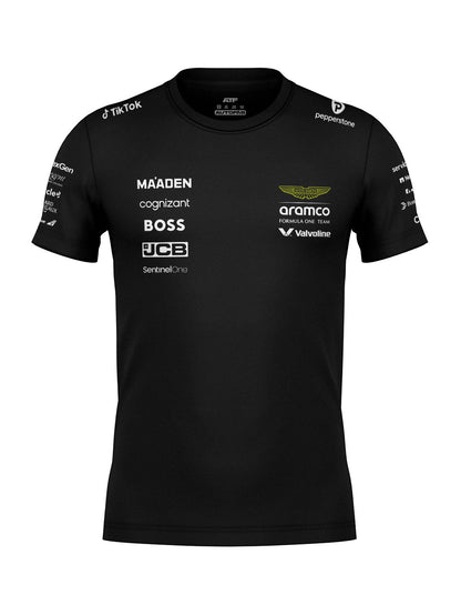 Camiseta Algodão Aston Martin Equipe Preto 2025