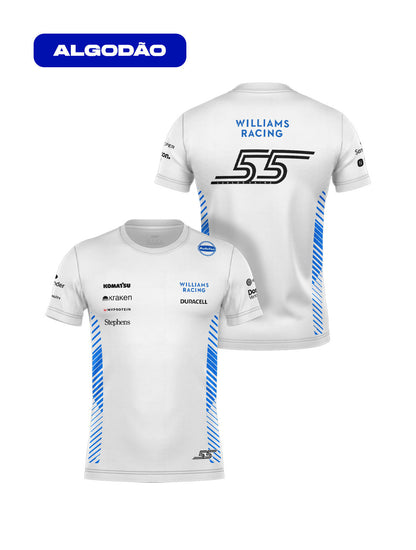 Camiseta Algodão Williams Carlos Sainz Branco 2025
