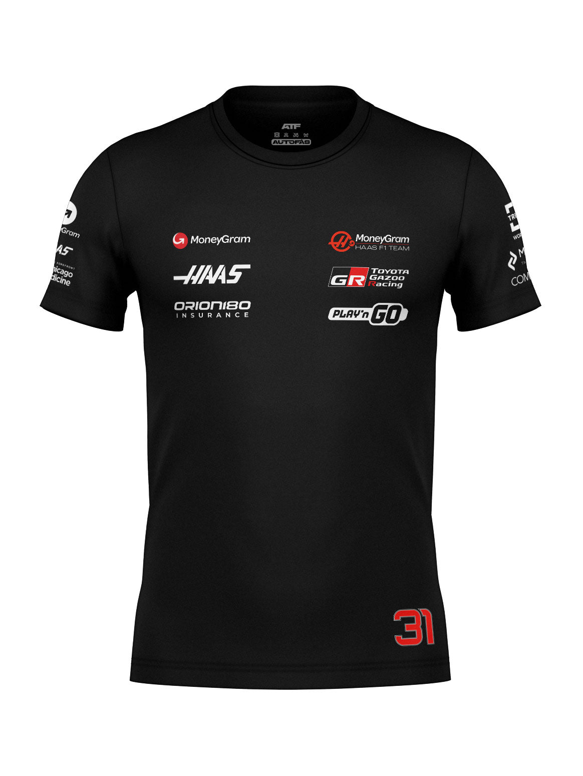 Camiseta Algodão Haas Esteban Ocon Preto 2025