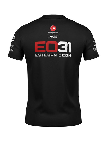 Camiseta Algodão Haas Esteban Ocon Preto 2025