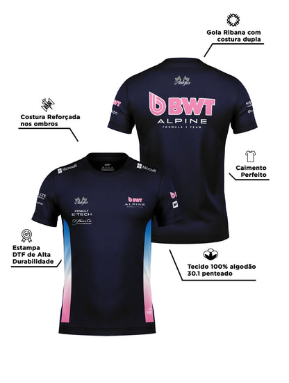 Camiseta Algodão Alpine Equipe Azul Marinho 2025