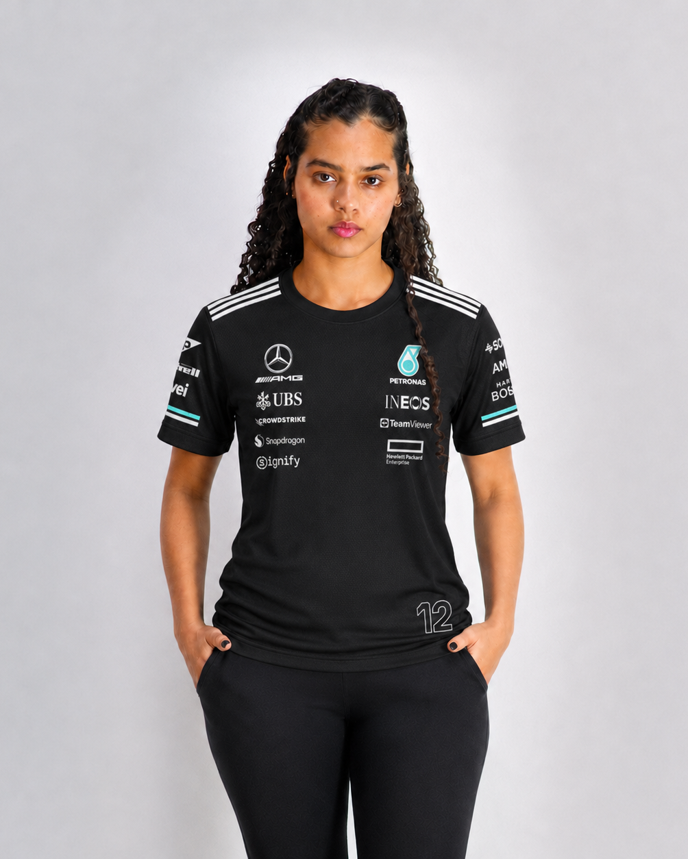 Camiseta Dryfit Mercedes Kimi Antonelli Preto 2026