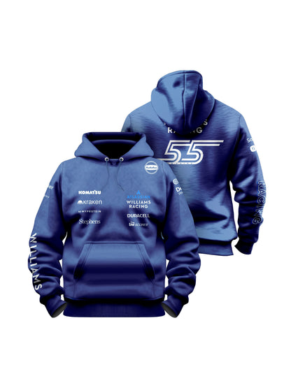 Moletom Canguru Williams Carlos Sainz 2025 Azul Marinho