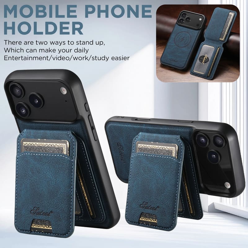 Premium-Leder-Wallet-Hülle – MagSafe-kompatibel (iPhone 12–17)
