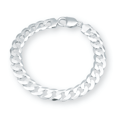 925er Silber Schweizer Figaro-Armband mit 6 bis 8 mm Zirkonia