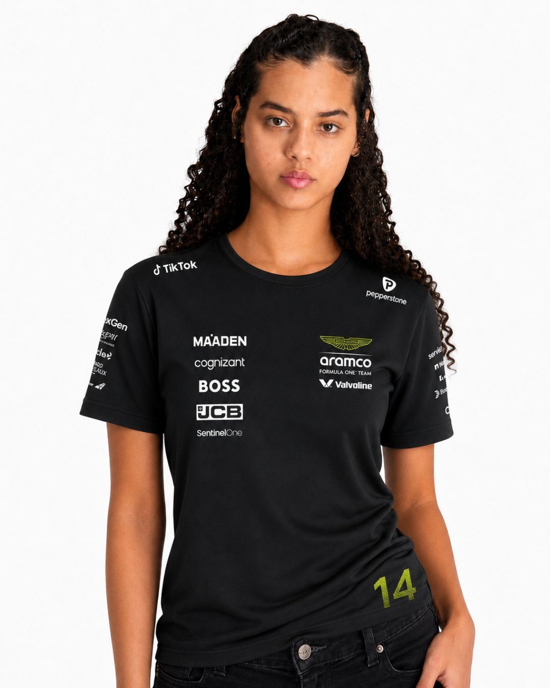 Camiseta Algodão Aston Martin Fernando Alonso Preto 2025