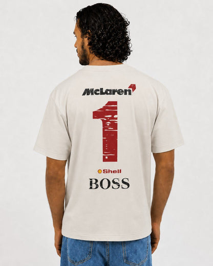 Camiseta Algodão Mclaren Marlboro Vintage anos 90 Off White