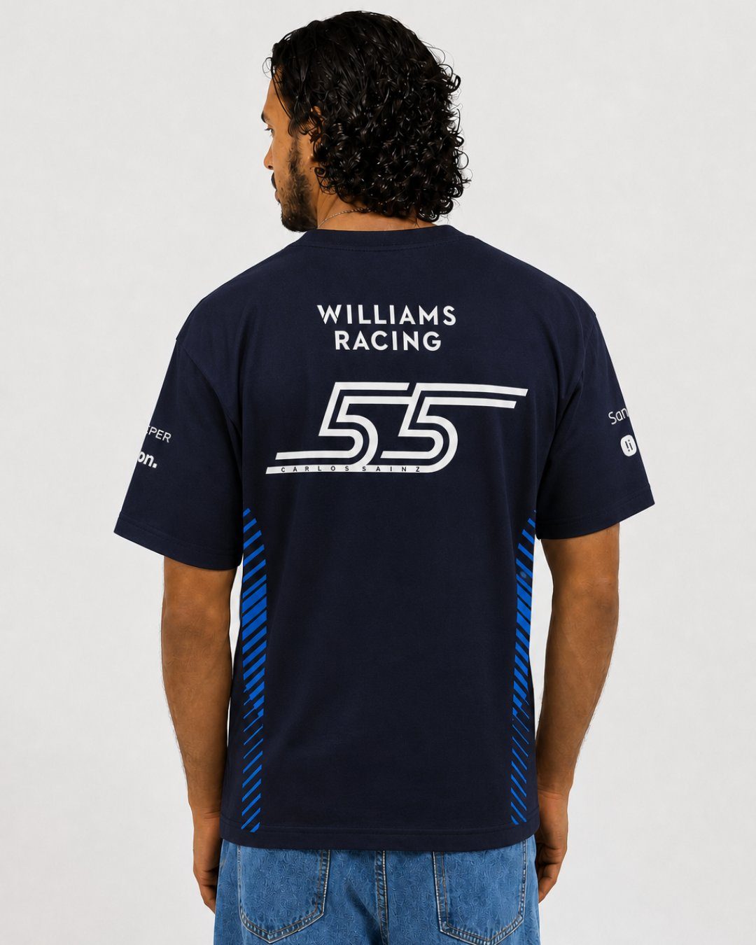 Camiseta Algodão Williams Carlos Sainz Azul Marinho 2025
