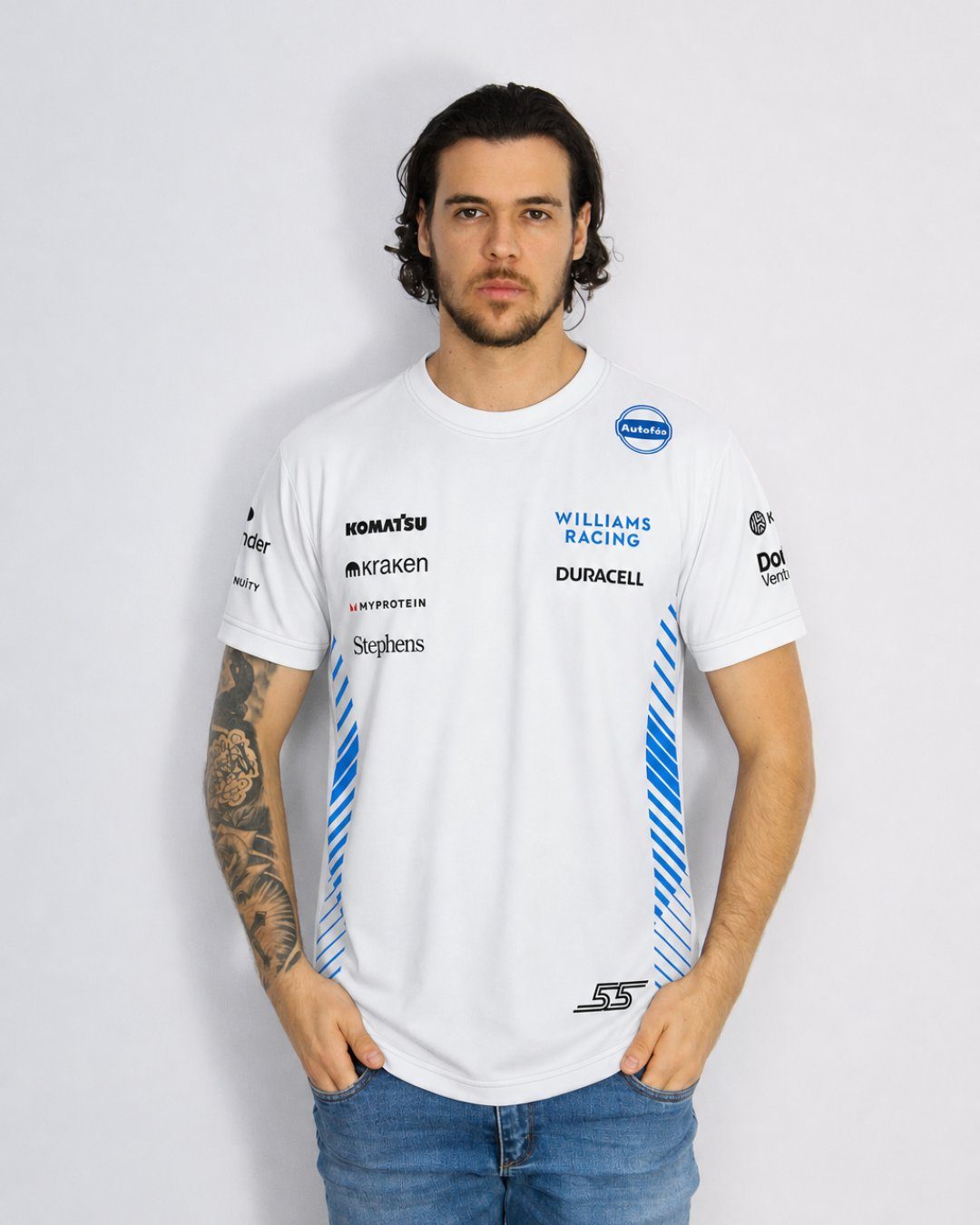 Camiseta Algodão Williams Carlos Sainz Branco 2025