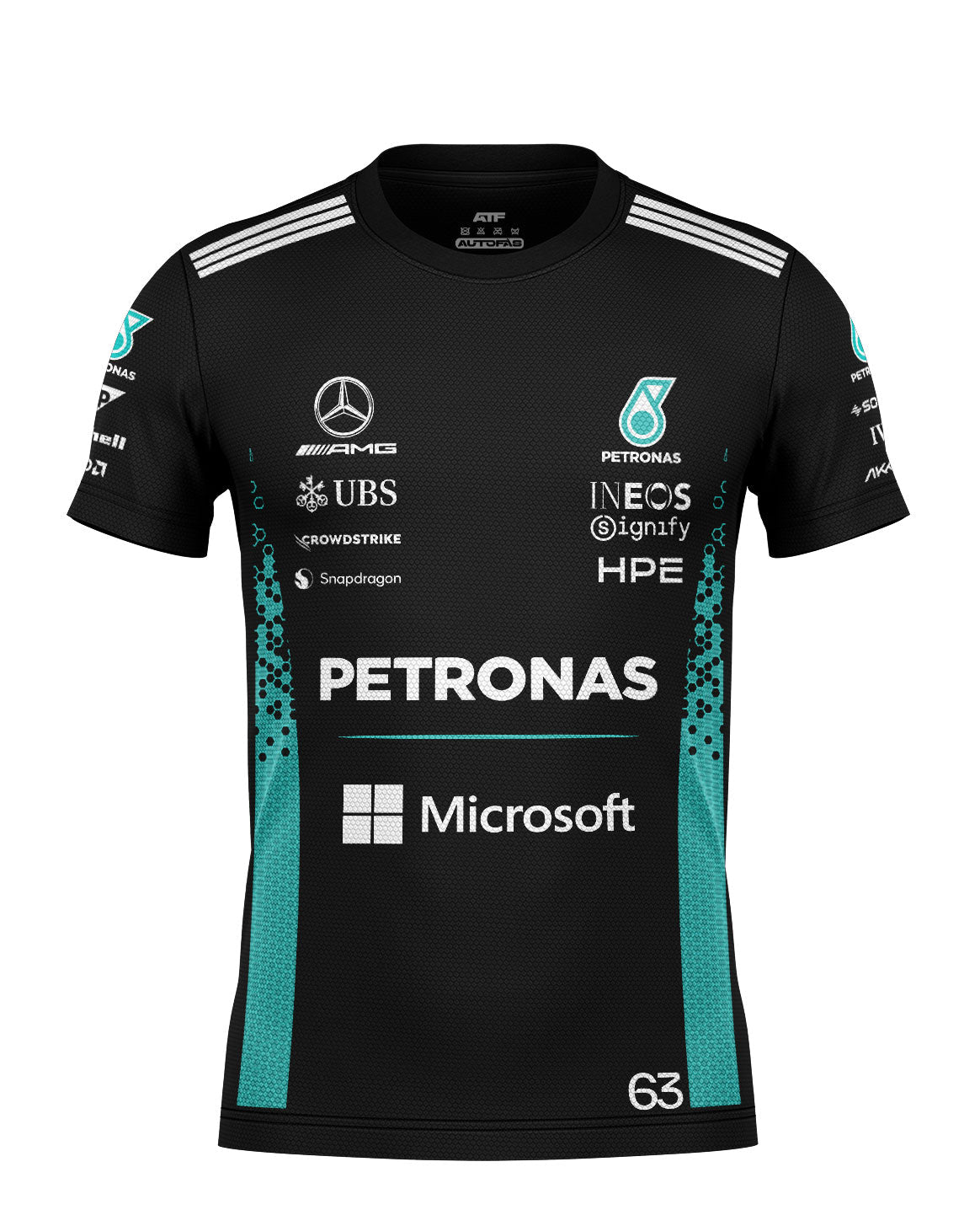 Camiseta Dryfit George Russell Mercedes F1 2026 Preta