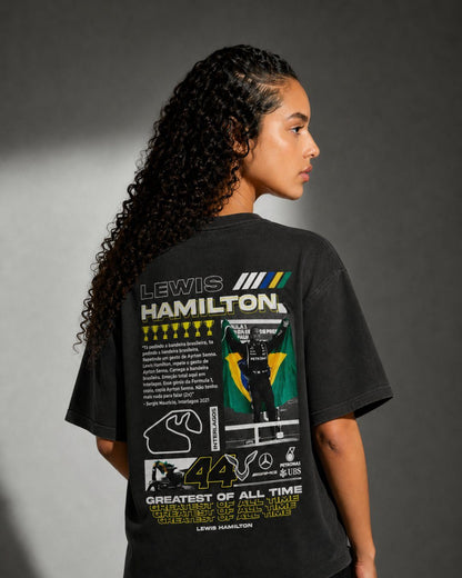 Camiseta Lewis Hamilton Brasil 2021 Moments Oversized