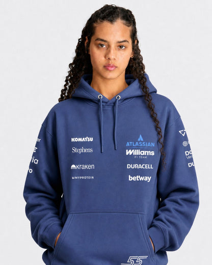 Moletom Canguru Carlos Sainz Williams 2026 Azul Marinho