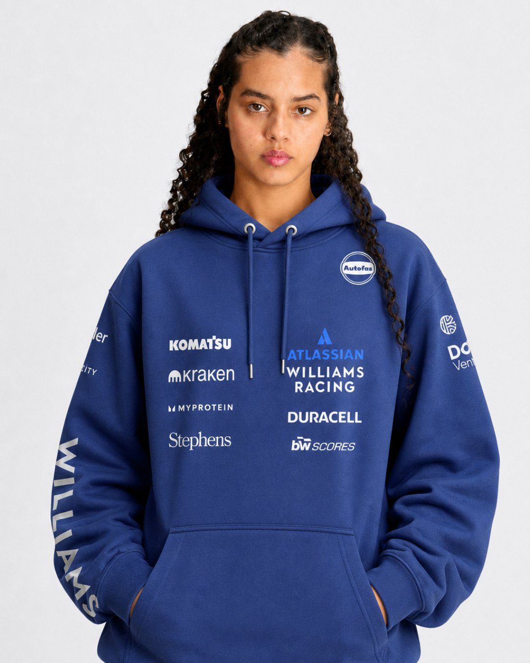 Moletom Canguru Williams Alex Albon 2025 Azul Marinho